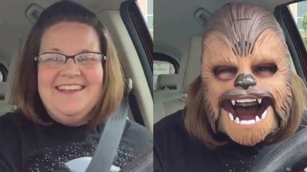 Mum in Chewbacca mask shatters Facebook Live record